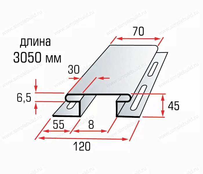 Соединительная планка «Альта-Профиль» для сайдинга «Blockhouse»-0