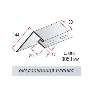 Планка Альта-профиль околооконная Белая 3000х140мм(Россия)-1